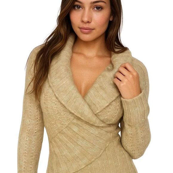 Y2K Vintage Bebe Womens Mint Green Gold Pearlescent Bolero - Picture 1 of 7